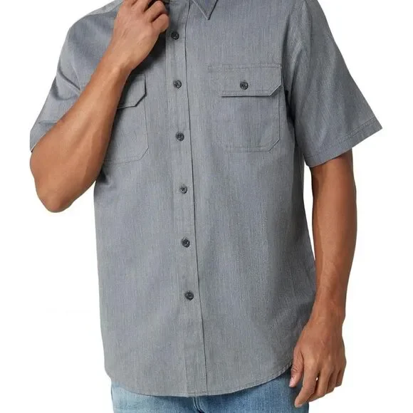 Grey Wrangler cotton button-up shirt size XL - Perfect condition - Picture 2 of 8